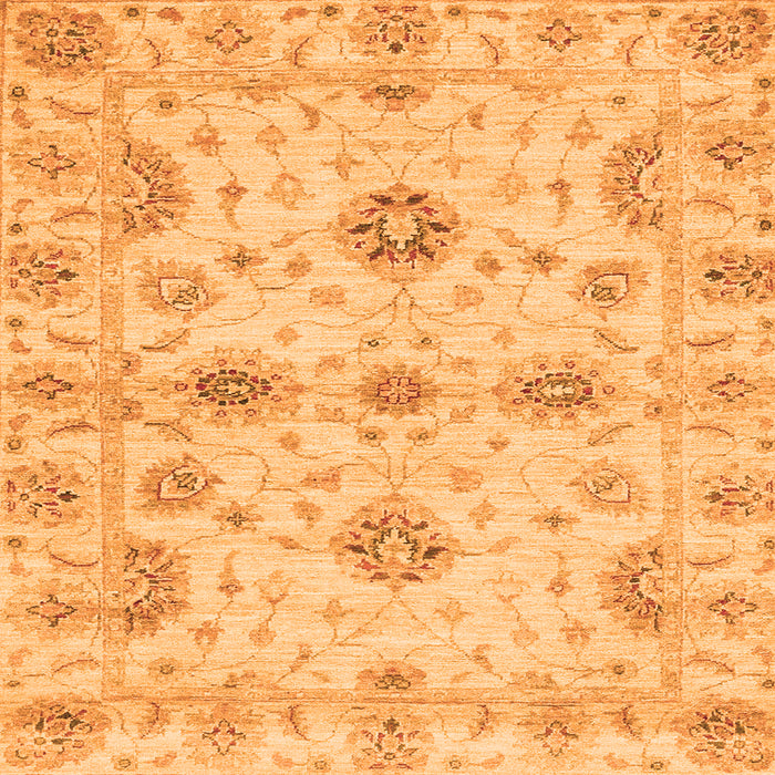 Square Oriental Orange Traditional Rug, abs3845org