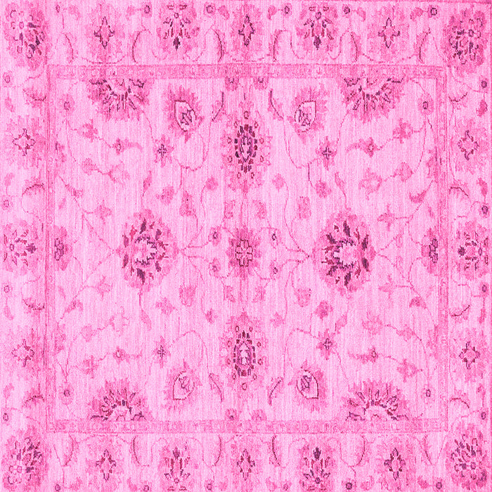 Square Machine Washable Oriental Pink Traditional Rug, wshabs3845pnk