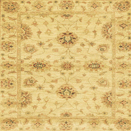 Square Abstract Bold Yellow Oriental Rug, abs3845
