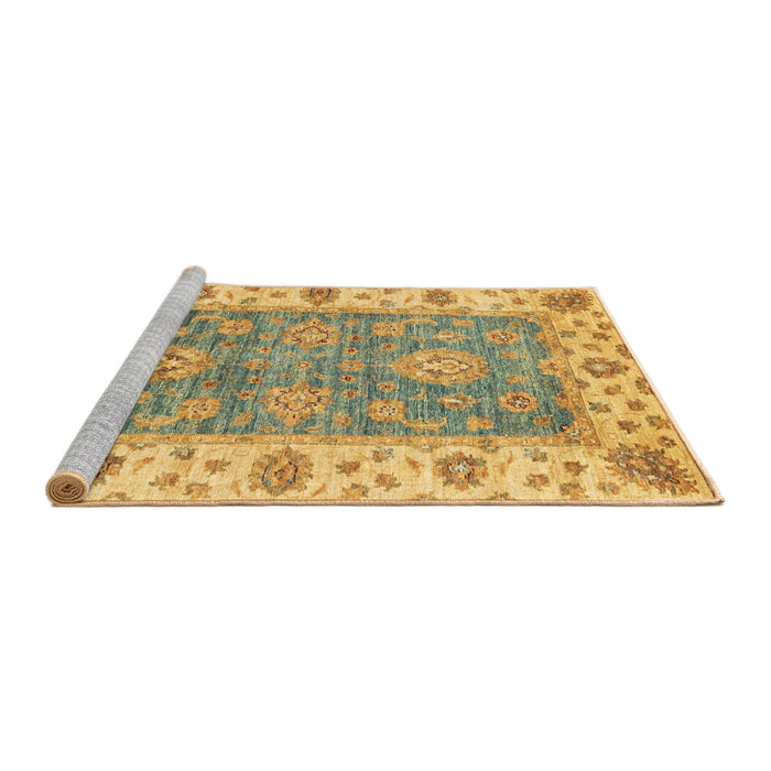 Sideview of Machine Washable Abstract Cinnamon Brown Rug, wshabs3846