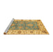 Sideview of Machine Washable Abstract Cinnamon Brown Rug, wshabs3846