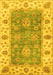 Machine Washable Oriental Yellow Traditional Rug, wshabs3846yw