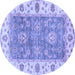 Round Oriental Blue Traditional Rug, abs3846blu