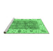 Sideview of Machine Washable Oriental Emerald Green Traditional Area Rugs, wshabs3846emgrn