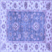 Square Machine Washable Oriental Blue Traditional Rug, wshabs3846blu