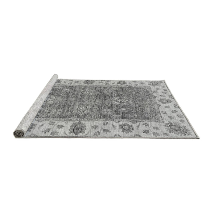 Sideview of Machine Washable Oriental Gray Traditional Rug, wshabs3846gry