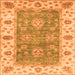 Square Machine Washable Oriental Orange Traditional Area Rugs, wshabs3846org