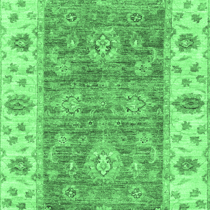 Machine Washable Oriental Emerald Green Traditional Area Rugs, wshabs3846emgrn