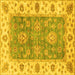 Square Machine Washable Oriental Yellow Traditional Rug, wshabs3846yw