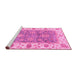 Sideview of Machine Washable Oriental Pink Traditional Rug, wshabs3846pnk