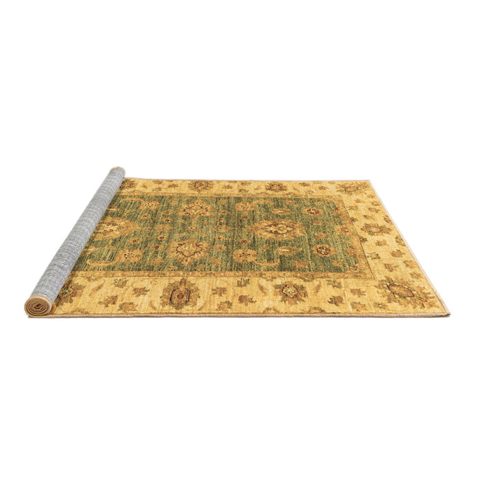 Sideview of Machine Washable Oriental Brown Traditional Rug, wshabs3846brn