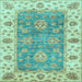 Square Oriental Light Blue Traditional Rug, abs3846lblu