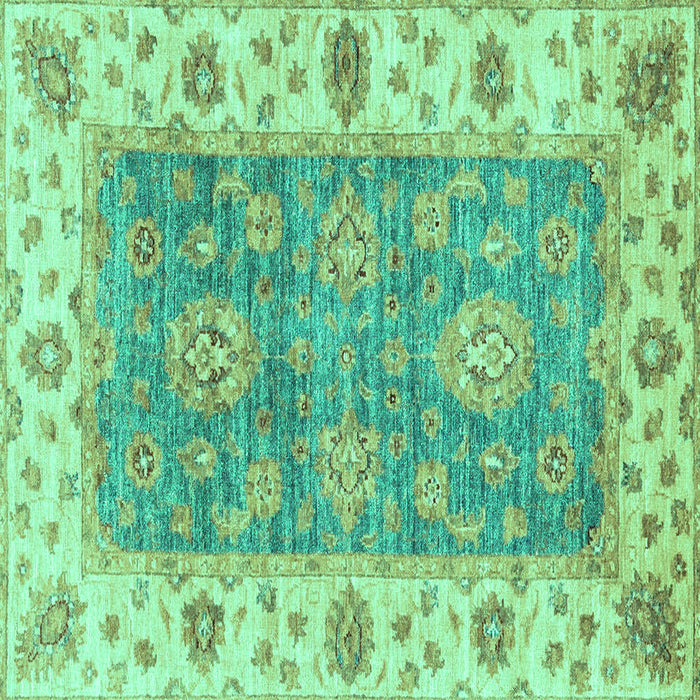 Square Oriental Turquoise Traditional Rug, abs3846turq