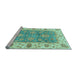 Sideview of Machine Washable Oriental Light Blue Traditional Rug, wshabs3846lblu