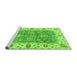 Sideview of Machine Washable Oriental Green Traditional Area Rugs, wshabs3846grn