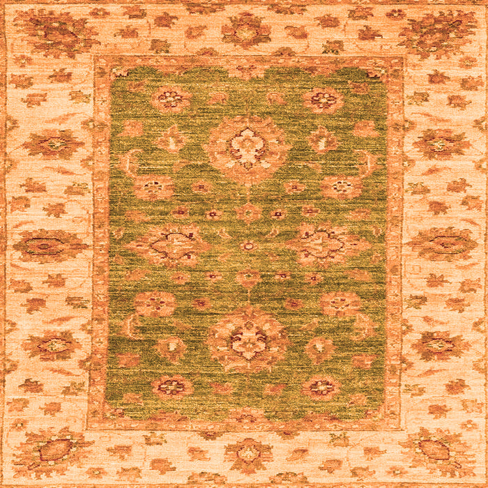 Square Oriental Orange Traditional Rug, abs3846org
