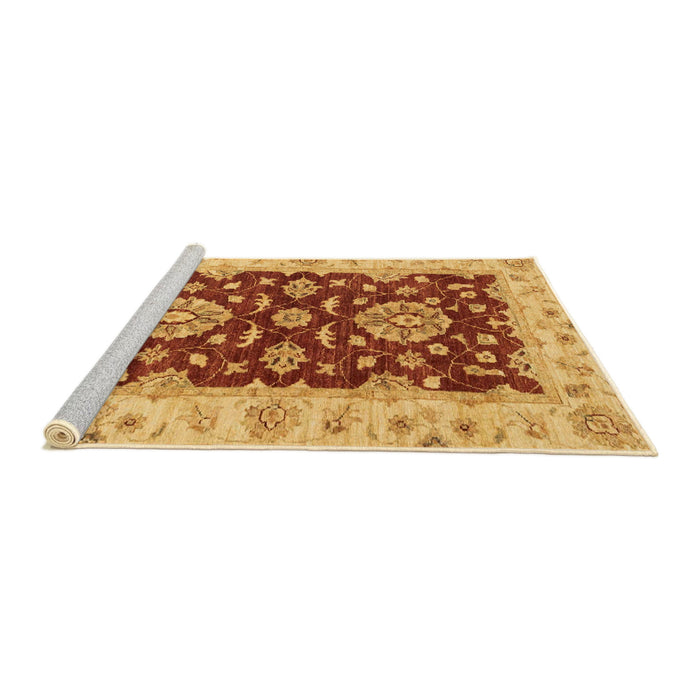 Sideview of Machine Washable Abstract Orange Red Rug, wshabs3847