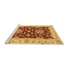 Sideview of Machine Washable Abstract Orange Red Rug, wshabs3847