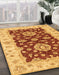 Machine Washable Abstract Orange Red Rug in a Family Room, wshabs3847