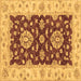 Square Oriental Brown Traditional Rug, abs3847brn