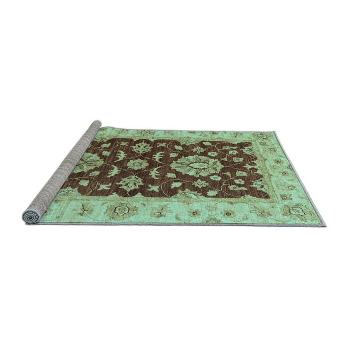Sideview of Machine Washable Oriental Light Blue Traditional Rug, wshabs3847lblu
