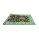 Sideview of Machine Washable Oriental Light Blue Traditional Rug, wshabs3847lblu