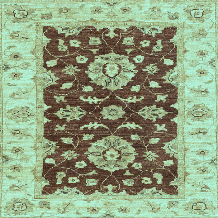 Square Machine Washable Oriental Light Blue Traditional Rug, wshabs3847lblu