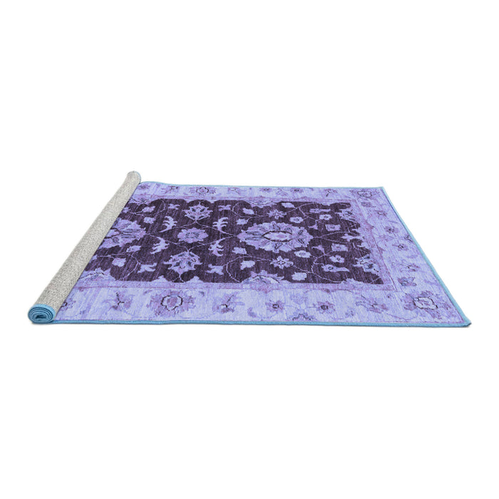 Sideview of Machine Washable Oriental Blue Traditional Rug, wshabs3847blu