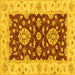 Square Oriental Yellow Traditional Rug, abs3847yw