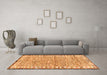 Machine Washable Abstract Orange Modern Area Rugs in a Living Room, wshabs3848org