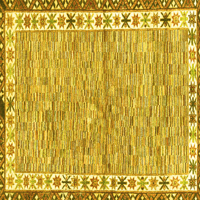 Square Abstract Yellow Modern Rug, abs3848yw