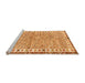 Sideview of Machine Washable Abstract Orange Modern Area Rugs, wshabs3848org