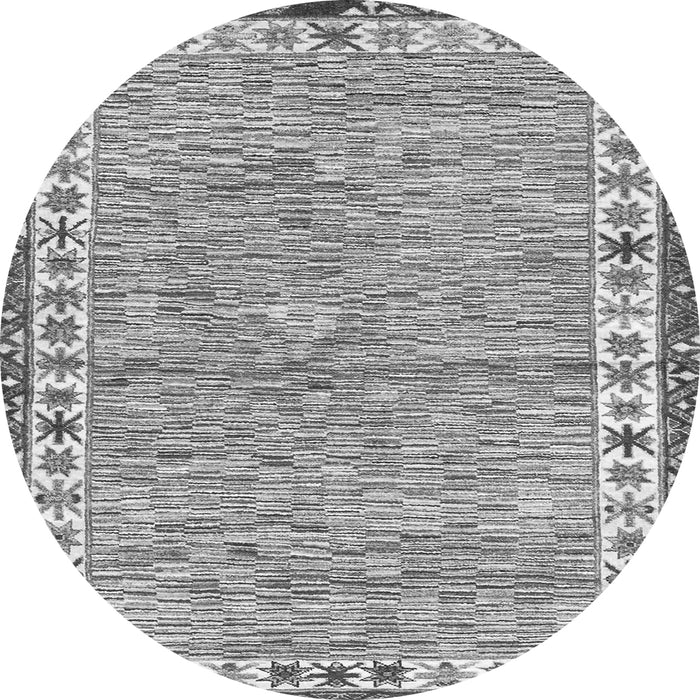 Round Abstract Gray Modern Rug, abs3848gry