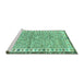 Sideview of Machine Washable Abstract Turquoise Modern Area Rugs, wshabs3848turq