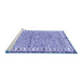 Sideview of Machine Washable Abstract Blue Modern Rug, wshabs3848blu