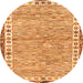 Round Abstract Orange Modern Rug, abs3848org