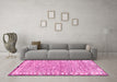 Machine Washable Abstract Pink Modern Rug in a Living Room, wshabs3848pnk