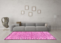 Machine Washable Abstract Pink Modern Rug, wshabs3848pnk