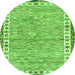 Round Abstract Green Modern Rug, abs3848grn