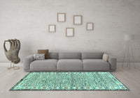 Machine Washable Abstract Light Blue Modern Rug, wshabs3848lblu