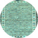 Round Machine Washable Abstract Light Blue Modern Rug, wshabs3848lblu