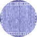 Round Abstract Blue Modern Rug, abs3848blu