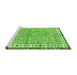 Sideview of Machine Washable Abstract Green Modern Area Rugs, wshabs3848grn