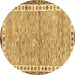 Round Abstract Brown Modern Rug, abs3848brn