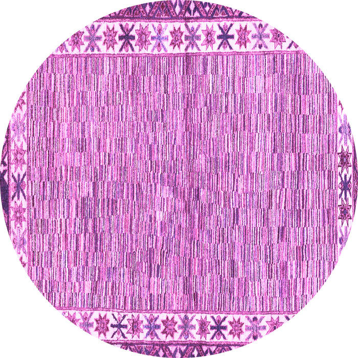 Round Abstract Purple Modern Rug, abs3848pur