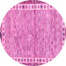 Round Machine Washable Abstract Pink Modern Rug, wshabs3848pnk