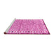 Sideview of Machine Washable Abstract Pink Modern Rug, wshabs3848pnk