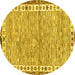 Round Abstract Yellow Modern Rug, abs3848yw