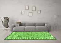 Machine Washable Abstract Green Modern Rug, wshabs3848grn