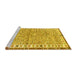 Sideview of Machine Washable Abstract Yellow Modern Rug, wshabs3848yw